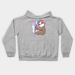 Boba Tea Kawaii Sloth Kawaii Girls Anime Kids Hoodie